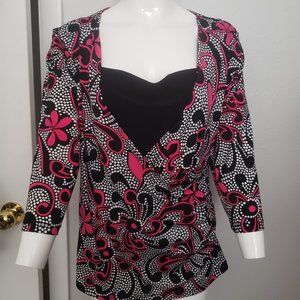 Studio 1940 Black and Grey Top XL